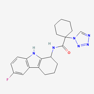 molecular formula C20H23FN6O B10983901 N-(6-fluoro-2,3,4,9-tetrahydro-1H-carbazol-1-yl)-1-(1H-tetrazol-1-yl)cyclohexanecarboxamide 