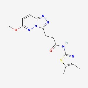 molecular formula C14H16N6O2S B10983946 N-(4,5-dimethyl-1,3-thiazol-2-yl)-3-(6-methoxy[1,2,4]triazolo[4,3-b]pyridazin-3-yl)propanamide 