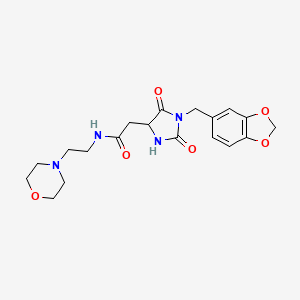 2-[1-(1,3-benzodioxol-5-ylmethyl)-2-hydroxy-5-oxo-4,5-dihydro-1H-imidazol-4-yl]-N-[2-(morpholin-4-yl)ethyl]acetamide