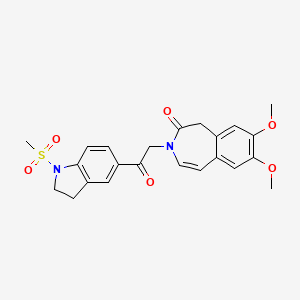 7,8-dimethoxy-3-{2-[1-(methylsulfonyl)-2,3-dihydro-1H-indol-5-yl]-2-oxoethyl}-1,3-dihydro-2H-3-benzazepin-2-one