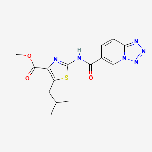 Methyl 5-(2-methylpropyl)-2-[(tetrazolo[1,5-a]pyridin-6-ylcarbonyl)amino]-1,3-thiazole-4-carboxylate