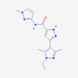 molecular formula C15H19N7O B10983960 1'-ethyl-3',5'-dimethyl-N-(1-methyl-1H-pyrazol-3-yl)-1'H,2H-3,4'-bipyrazole-5-carboxamide 