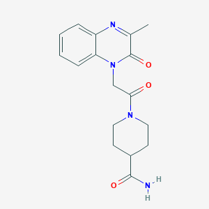 molecular formula C17H20N4O3 B10983961 1-[(3-methyl-2-oxoquinoxalin-1(2H)-yl)acetyl]piperidine-4-carboxamide 