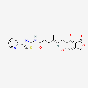 molecular formula C26H27N3O5S B10983991 (4E)-6-(4,6-dimethoxy-7-methyl-3-oxo-1,3-dihydro-2-benzofuran-5-yl)-4-methyl-N-[(2Z)-4-(pyridin-2-yl)-1,3-thiazol-2(3H)-ylidene]hex-4-enamide 