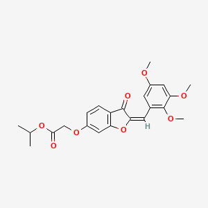 molecular formula C23H24O8 B10983998 propan-2-yl {[(2E)-3-oxo-2-(2,3,5-trimethoxybenzylidene)-2,3-dihydro-1-benzofuran-6-yl]oxy}acetate 