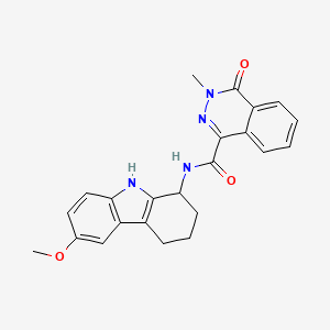 molecular formula C23H22N4O3 B10984007 N-(6-methoxy-2,3,4,9-tetrahydro-1H-carbazol-1-yl)-3-methyl-4-oxo-3,4-dihydrophthalazine-1-carboxamide 