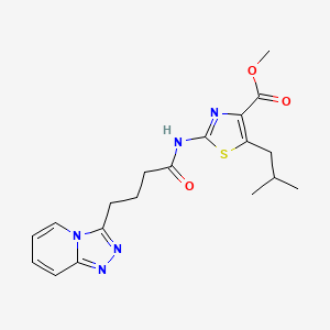 Methyl 5-(2-methylpropyl)-2-{[4-([1,2,4]triazolo[4,3-a]pyridin-3-yl)butanoyl]amino}-1,3-thiazole-4-carboxylate