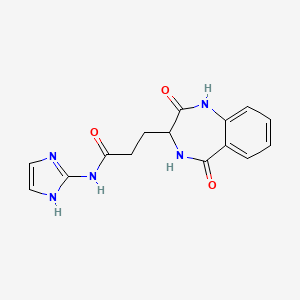 molecular formula C15H15N5O3 B10984039 3-(5-hydroxy-2-oxo-2,3-dihydro-1H-1,4-benzodiazepin-3-yl)-N-(1H-imidazol-2-yl)propanamide 