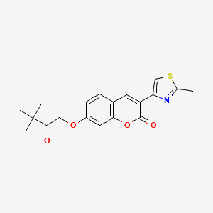 molecular formula C19H19NO4S B10984065 7-(3,3-dimethyl-2-oxobutoxy)-3-(2-methyl-1,3-thiazol-4-yl)-2H-chromen-2-one 