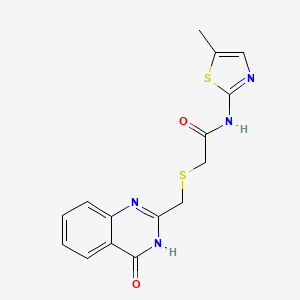 2-{[(4-hydroxyquinazolin-2-yl)methyl]sulfanyl}-N-(5-methyl-1,3-thiazol-2-yl)acetamide