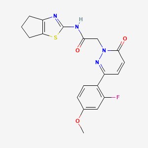 2-[3-(2-fluoro-4-methoxyphenyl)-6-oxopyridazin-1(6H)-yl]-N-[(2Z)-3,4,5,6-tetrahydro-2H-cyclopenta[d][1,3]thiazol-2-ylidene]acetamide