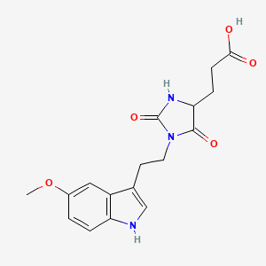 molecular formula C17H19N3O5 B10984090 3-{1-[2-(5-methoxy-1H-indol-3-yl)ethyl]-2,5-dioxoimidazolidin-4-yl}propanoic acid 