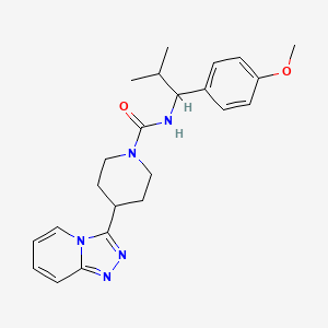 molecular formula C23H29N5O2 B10984116 N-[1-(4-Methoxyphenyl)-2-methylpropyl]-4-[1,2,4]triazolo[4,3-A]pyridin-3-yltetrahydro-1(2H)-pyridinecarboxamide 