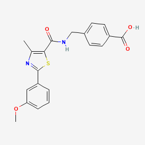 molecular formula C20H18N2O4S B10984120 4-[({[2-(3-Methoxyphenyl)-4-methyl-1,3-thiazol-5-yl]carbonyl}amino)methyl]benzoic acid 