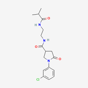 molecular formula C17H22ClN3O3 B10984134 1-(3-chlorophenyl)-N-{2-[(2-methylpropanoyl)amino]ethyl}-5-oxopyrrolidine-3-carboxamide 