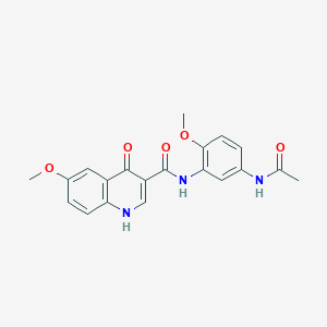 N-[5-(acetylamino)-2-methoxyphenyl]-6-methoxy-4-oxo-1,4-dihydroquinoline-3-carboxamide