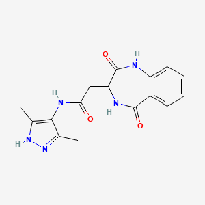 molecular formula C16H17N5O3 B10984154 N-(3,5-dimethyl-1H-pyrazol-4-yl)-2-(2-hydroxy-5-oxo-4,5-dihydro-3H-1,4-benzodiazepin-3-yl)acetamide 