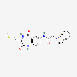 2-(1H-indol-1-yl)-N-{3-[2-(methylsulfanyl)ethyl]-2,5-dioxo-2,3,4,5-tetrahydro-1H-1,4-benzodiazepin-7-yl}acetamide