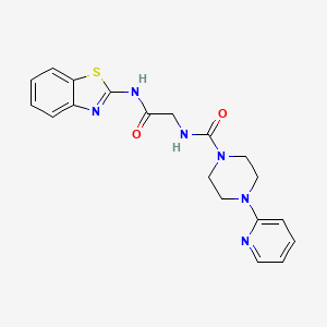 molecular formula C19H20N6O2S B10984184 N-[2-(1,3-benzothiazol-2-ylamino)-2-oxoethyl]-4-(pyridin-2-yl)piperazine-1-carboxamide 