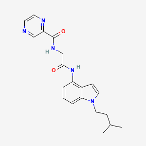 molecular formula C20H23N5O2 B10984201 N-(2-{[1-(3-methylbutyl)-1H-indol-4-yl]amino}-2-oxoethyl)pyrazine-2-carboxamide 