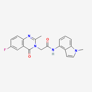 2-(6-fluoro-2-methyl-4-oxoquinazolin-3(4H)-yl)-N-(1-methyl-1H-indol-4-yl)acetamide