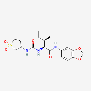 molecular formula C18H25N3O6S B10984219 N-1,3-benzodioxol-5-yl-N~2~-[(1,1-dioxidotetrahydrothiophen-3-yl)carbamoyl]-L-isoleucinamide 