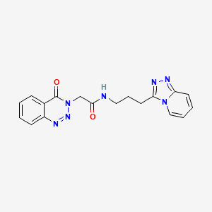 2-(4-oxo-1,2,3-benzotriazin-3(4H)-yl)-N-[3-([1,2,4]triazolo[4,3-a]pyridin-3-yl)propyl]acetamide