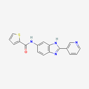 molecular formula C17H12N4OS B10984261 N-[2-(pyridin-3-yl)-1H-benzimidazol-5-yl]thiophene-2-carboxamide 