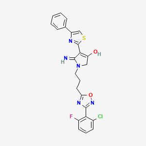 1-{3-[3-(2-chloro-6-fluorophenyl)-1,2,4-oxadiazol-5-yl]propyl}-5-imino-4-(4-phenyl-1,3-thiazol-2-yl)-2,5-dihydro-1H-pyrrol-3-ol