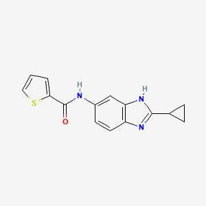 molecular formula C15H13N3OS B10984294 N-(2-cyclopropyl-1H-benzimidazol-5-yl)thiophene-2-carboxamide 