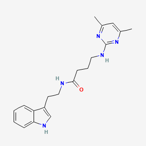 molecular formula C20H25N5O B10984297 4-[(4,6-dimethylpyrimidin-2-yl)amino]-N-[2-(1H-indol-3-yl)ethyl]butanamide 