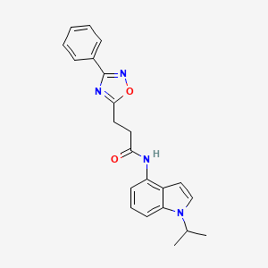 3-(3-phenyl-1,2,4-oxadiazol-5-yl)-N-[1-(propan-2-yl)-1H-indol-4-yl]propanamide