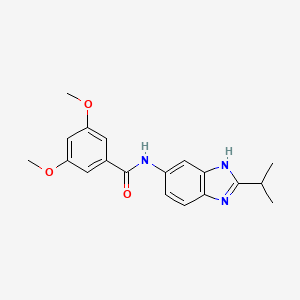 molecular formula C19H21N3O3 B10984320 3,5-dimethoxy-N-[2-(propan-2-yl)-1H-benzimidazol-5-yl]benzamide 