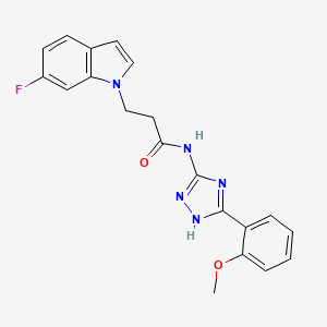 3-(6-fluoro-1H-indol-1-yl)-N-[3-(2-methoxyphenyl)-1H-1,2,4-triazol-5-yl]propanamide