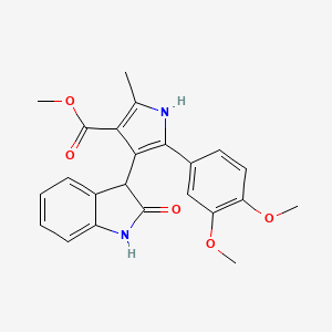 methyl 5-(3,4-dimethoxyphenyl)-2-methyl-4-(2-oxo-2,3-dihydro-1H-indol-3-yl)-1H-pyrrole-3-carboxylate