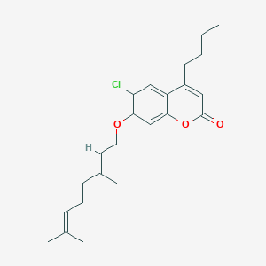 4-butyl-6-chloro-7-{[(2E)-3,7-dimethylocta-2,6-dien-1-yl]oxy}-2H-chromen-2-one