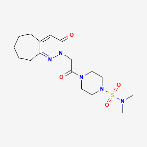 molecular formula C17H27N5O4S B10984347 N,N-dimethyl-4-[(3-oxo-3,5,6,7,8,9-hexahydro-2H-cyclohepta[c]pyridazin-2-yl)acetyl]piperazine-1-sulfonamide 