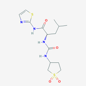 N~2~-[(1,1-dioxidotetrahydrothiophen-3-yl)carbamoyl]-N-1,3-thiazol-2-yl-L-leucinamide