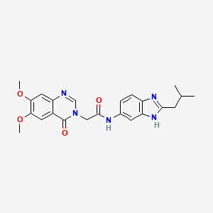 2-(6,7-dimethoxy-4-oxoquinazolin-3(4H)-yl)-N-[2-(2-methylpropyl)-1H-benzimidazol-6-yl]acetamide