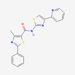 molecular formula C19H14N4OS2 B10984376 4-methyl-2-phenyl-N-[(2Z)-4-(pyridin-2-yl)-1,3-thiazol-2(3H)-ylidene]-1,3-thiazole-5-carboxamide 