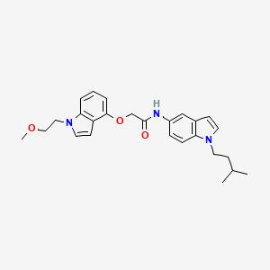 molecular formula C26H31N3O3 B10984402 2-{[1-(2-methoxyethyl)-1H-indol-4-yl]oxy}-N-[1-(3-methylbutyl)-1H-indol-5-yl]acetamide 