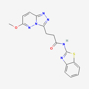 molecular formula C16H14N6O2S B10984409 N-(1,3-benzothiazol-2-yl)-3-(6-methoxy[1,2,4]triazolo[4,3-b]pyridazin-3-yl)propanamide 