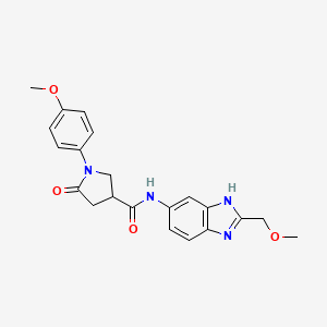 molecular formula C21H22N4O4 B10984420 N-[2-(methoxymethyl)-1H-benzimidazol-5-yl]-1-(4-methoxyphenyl)-5-oxopyrrolidine-3-carboxamide 