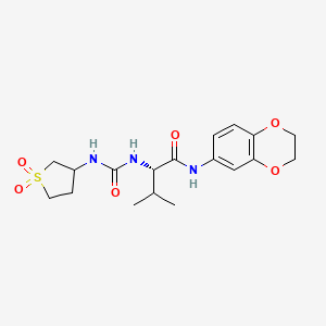 N-(2,3-Dihydro-1,4-benzodioxin-6-YL)-N~2~-[(1,1-dioxidotetrahydro-3-thiophenyl)carbamoyl]valinamide