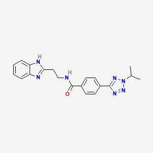 molecular formula C20H21N7O B10984444 N-[2-(1H-1,3-benzimidazol-2-yl)ethyl]-4-(2-isopropyl-2H-1,2,3,4-tetraazol-5-yl)benzamide 