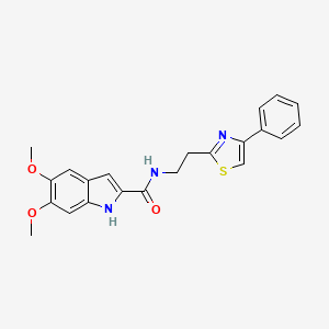 molecular formula C22H21N3O3S B10984446 5,6-dimethoxy-N-[2-(4-phenyl-1,3-thiazol-2-yl)ethyl]-1H-indole-2-carboxamide 