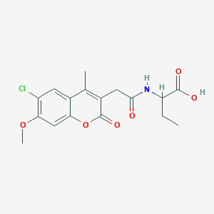 2-{[(6-chloro-7-methoxy-4-methyl-2-oxo-2H-chromen-3-yl)acetyl]amino}butanoic acid