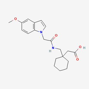 molecular formula C20H26N2O4 B10984477 [1-({[(5-methoxy-1H-indol-1-yl)acetyl]amino}methyl)cyclohexyl]acetic acid 