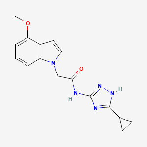 molecular formula C16H17N5O2 B10984505 N-(3-cyclopropyl-1H-1,2,4-triazol-5-yl)-2-(4-methoxy-1H-indol-1-yl)acetamide 