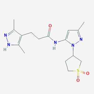 molecular formula C16H23N5O3S B10984512 3-(3,5-dimethyl-1H-pyrazol-4-yl)-N-[1-(1,1-dioxidotetrahydrothiophen-3-yl)-3-methyl-1H-pyrazol-5-yl]propanamide 